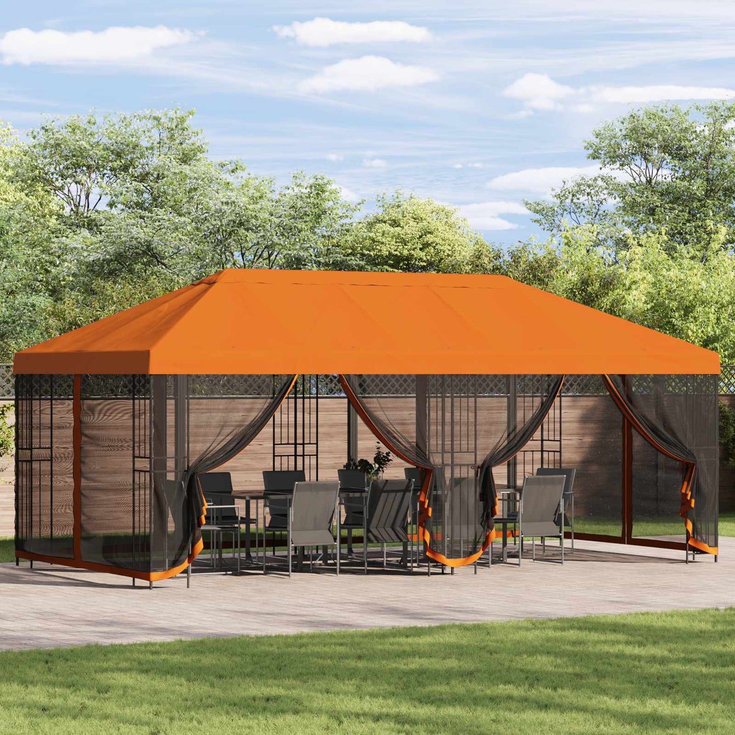 Paviljoen Met Zijwanden 6 X 3 M Polyester En Staal 190