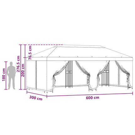 Paviljoen Met Zijwanden 6 X 3 M Polyester En Staal 190