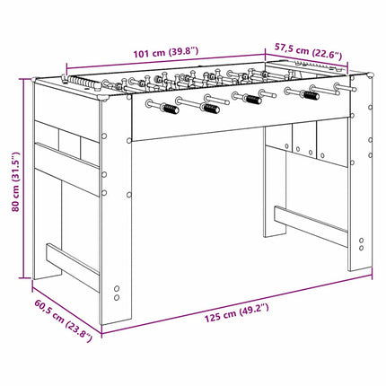 Honkbaltafel 125 X 60,5 X 80 Cm Bewerkt Hout