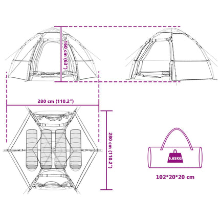 Instant Tent Met Regenhoes Voor 4 Personen Met Snelle Release