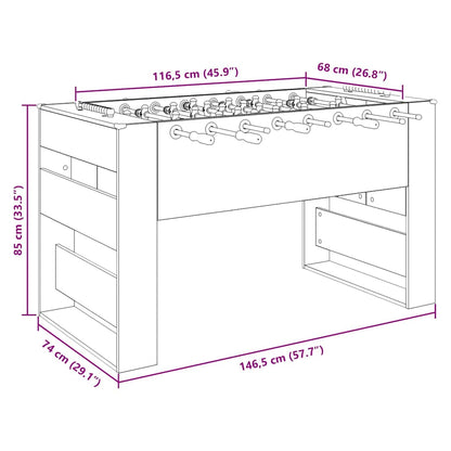 Voetbaltafel 2 pcs Sonoma Eiken 146,5 x 74 x 85 cm Bewerkt hout