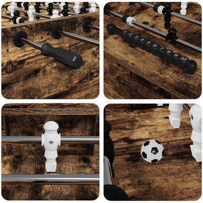 Voetbaltafel 2 pcs Gerookt eiken 146,5 x 74 x 85 cm