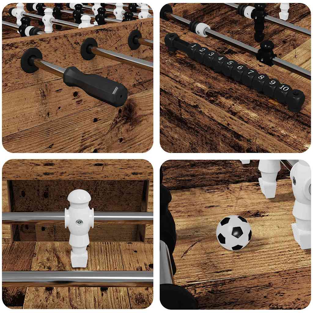 Voetbaltafel 2 pcs Oudhout 146,5 x 74 x 85 cm Bewerkt hout