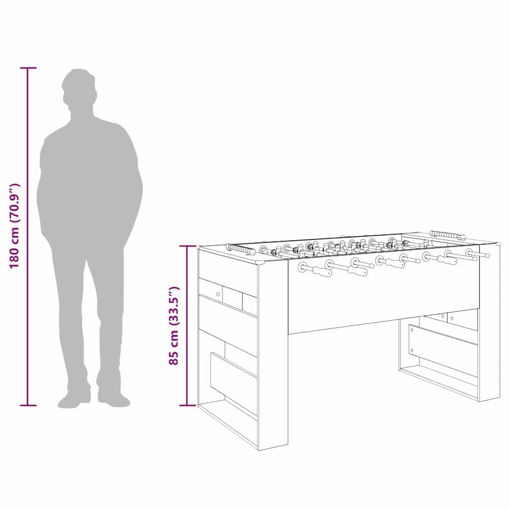 Voetbaltafel 2 pcs Oudhout 146,5 x 74 x 85 cm Bewerkt hout
