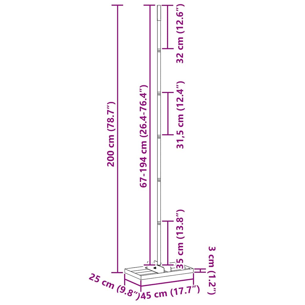Tuinhark Zilver 45 X 25 X 200 Cm