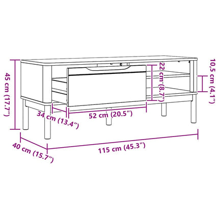 Hal Bank Floro 115 X 40 X 45 Cm Massief Vurenhout