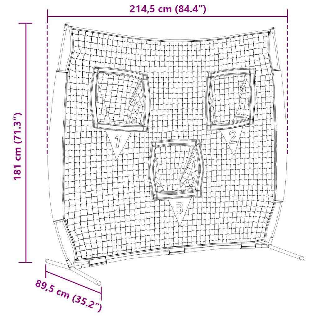 Honkbaloefennet Zwart 214,5 X 89,5 X 181 Cm Polyester