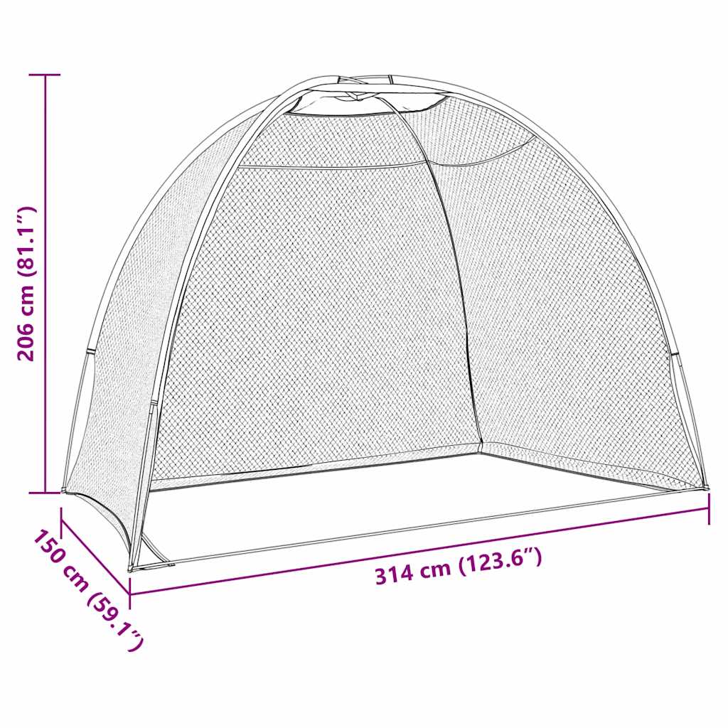 Golf Trainingshulpmiddel Zwart 314 X 150 X 206 Cm Polyester