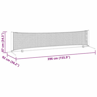 Tennisnet Zwart en rood 396 x 92 x 87 cm Polyester