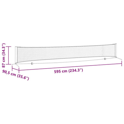 Tennisnet Zwart en rood 595 x 90.5 x 87 cm Polyester