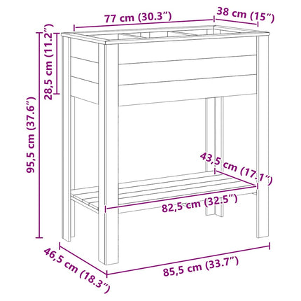 Hoge Planter Bruin 85,5 X 46,5 X 96 Cm Geïmpregneerd Grenenhout