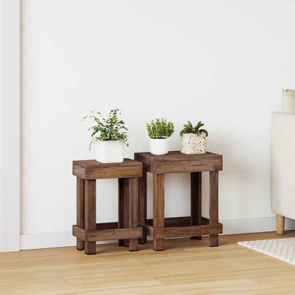 Plantenstandaard 2 Pcs Bruin 70 X 11 X 27 Cm Mahoniehout