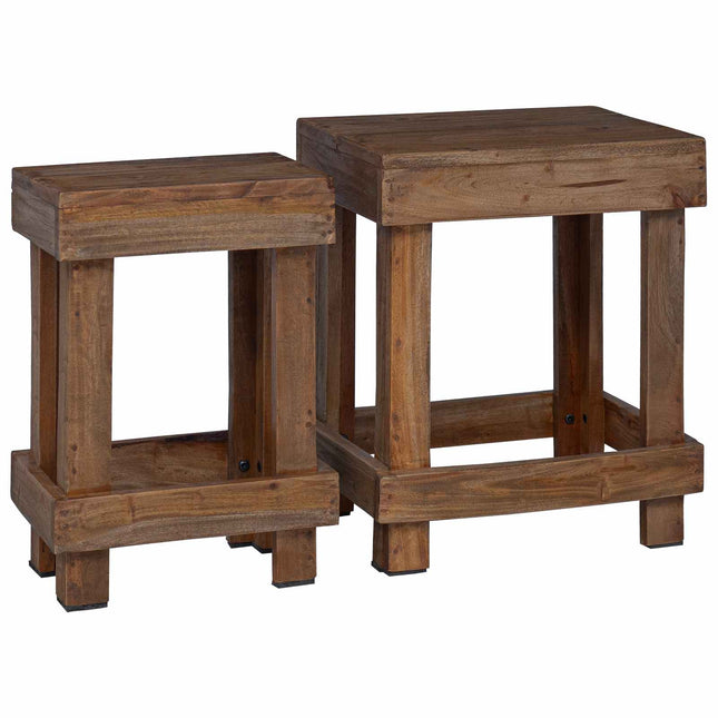 Plantenstandaard 2 Pcs Bruin 70 X 11 X 27 Cm Mahoniehout