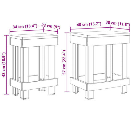 Plantenstandaard 2 Pcs Bruin 70 X 11 X 27 Cm Mahoniehout