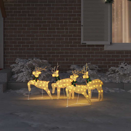 Led Rendieren 4 St Goud 45 X 19 X 65 Cm Stof