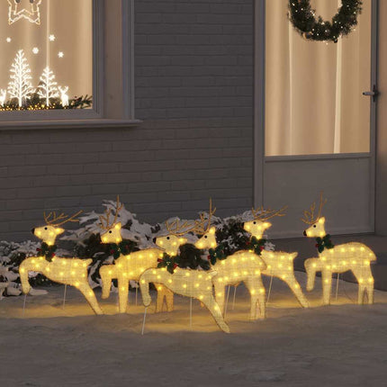 Led Rendieren 4 St Goud 45 X 19 X 65 Cm Stof