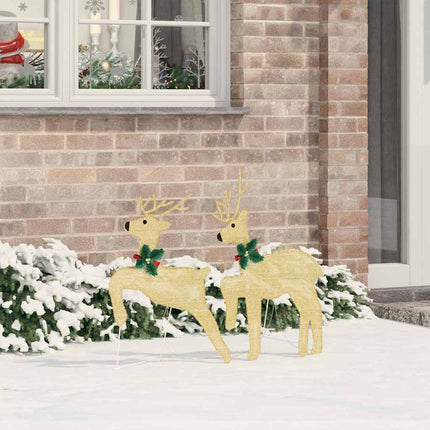 Led Rendieren 4 St Goud 45 X 19 X 65 Cm Stof