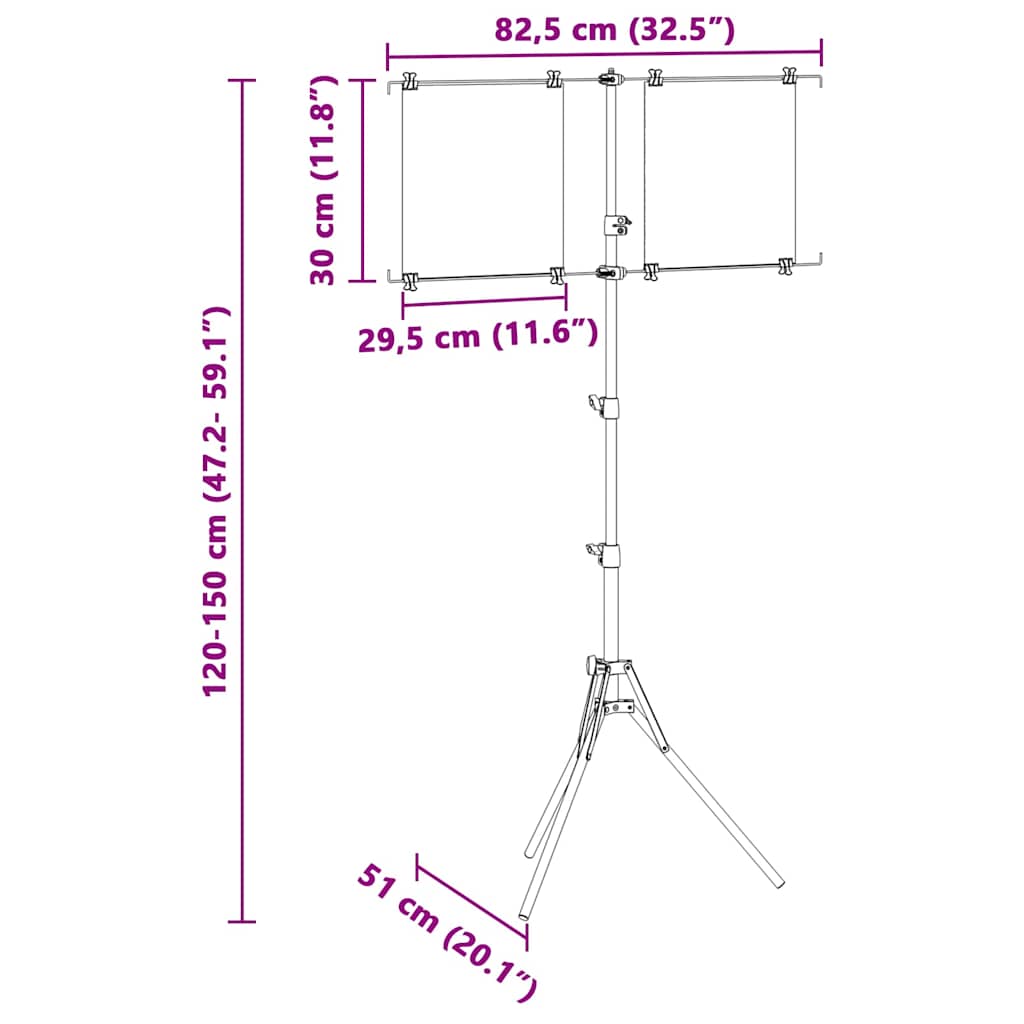 Doelstandaard Zwart En Wit 82,5 X 51 X 150 Cm Metaal