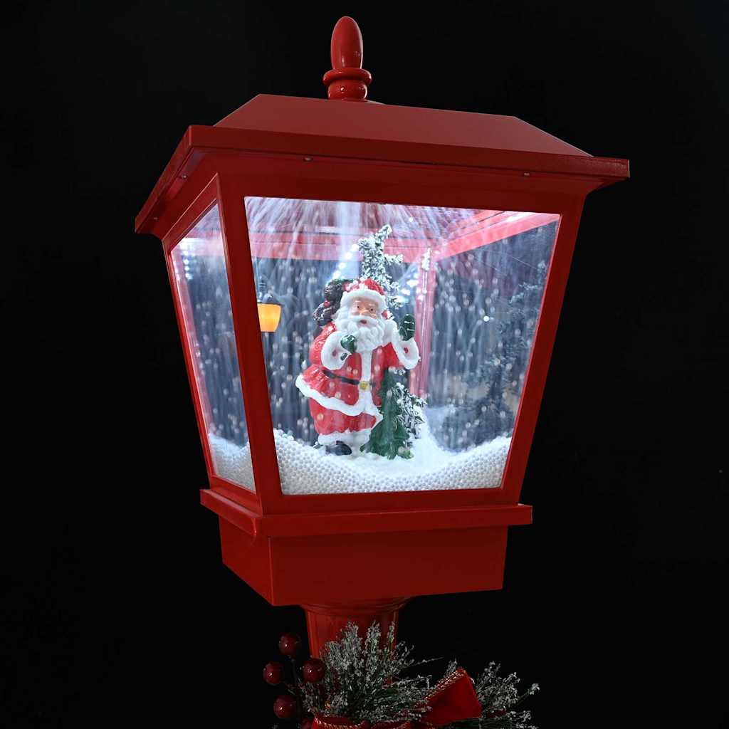 Kerststraatlamp met lantaarn Rood 40,5x40,5x180cm Kunststof