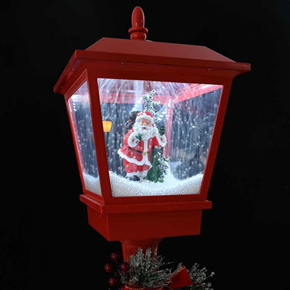 Kerststraatlamp met lantaarn Rood 40,5x40,5x180cm Kunststof