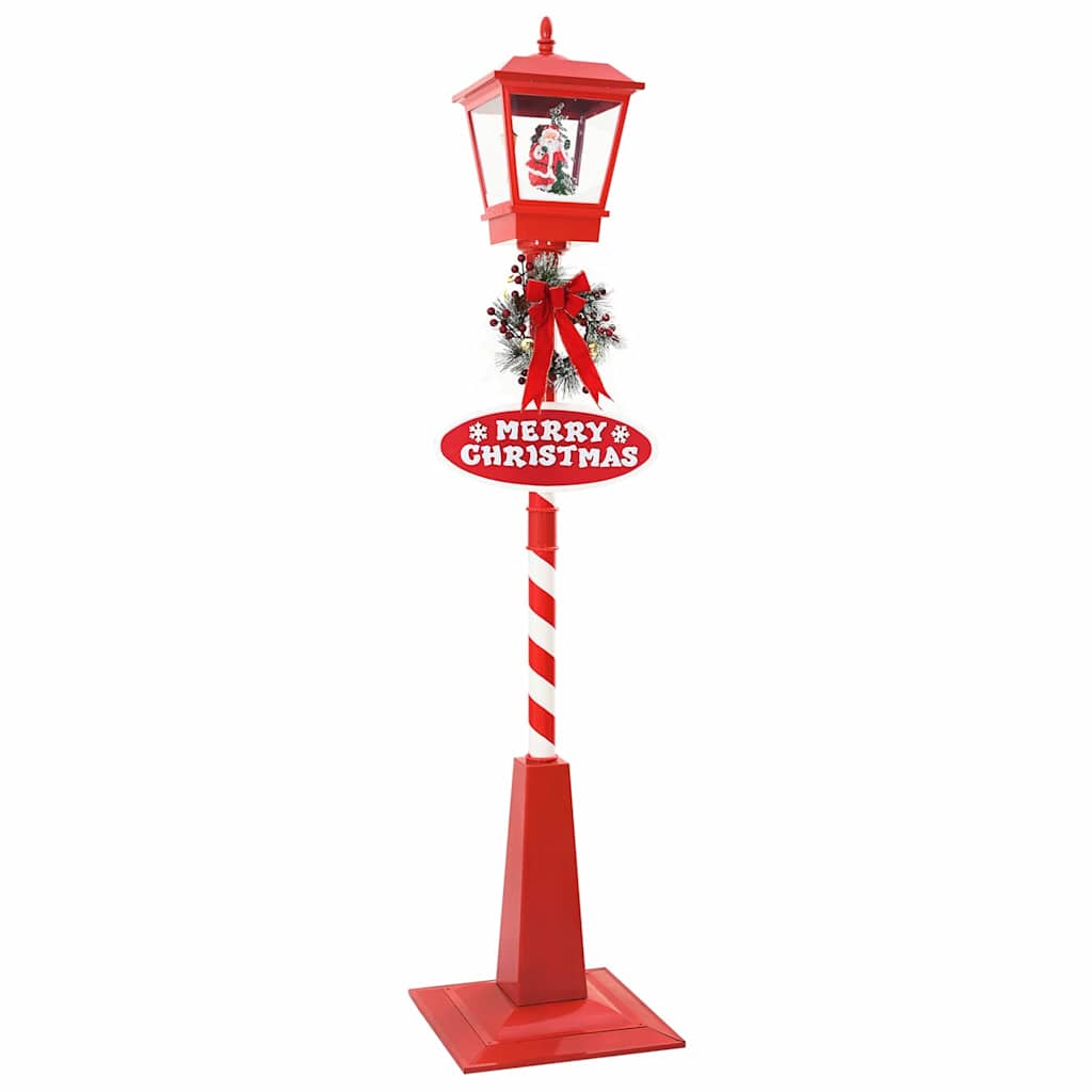 Kerststraatlamp met lantaarn Rood 40,5x40,5x180cm Kunststof