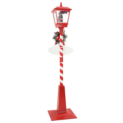 Kerststraatlamp met lantaarn Rood 40,5x40,5x180cm Kunststof