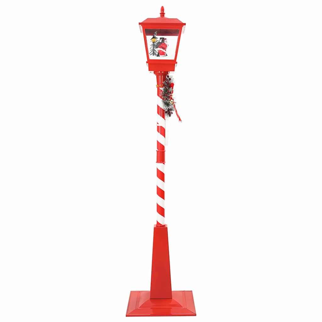 Kerststraatlamp met lantaarn Rood 40,5x40,5x180cm Kunststof