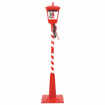 Kerststraatlamp met lantaarn Rood 40,5x40,5x180cm Kunststof