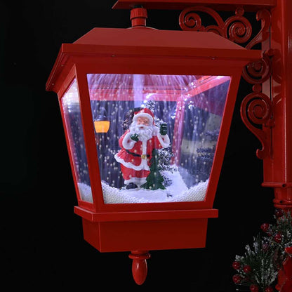 Kerststraatlamp met 2 lantaarns Rood 40,5 x 80 x 188 cm