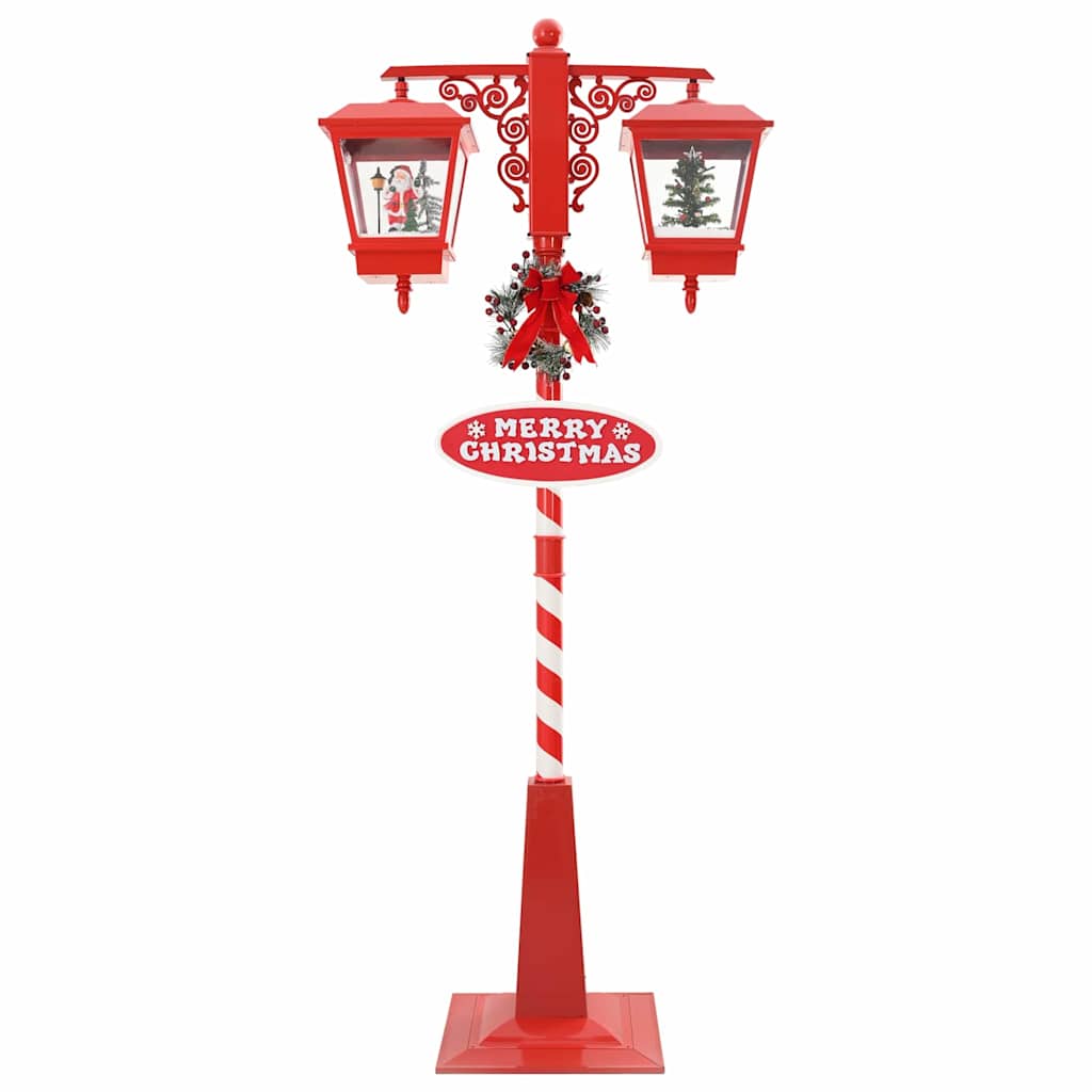 Kerststraatlamp met 2 lantaarns Rood 40,5 x 80 x 188 cm