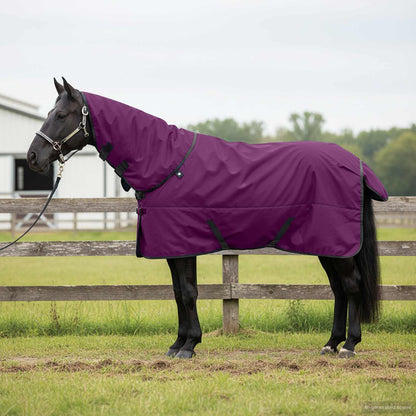 Paardendeken Donkergroen En Zwart Polyester Paars