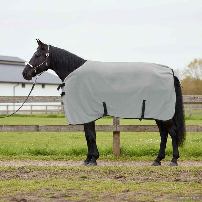 Paardendeken Volledig En Roze Polyester Lichtgrijs