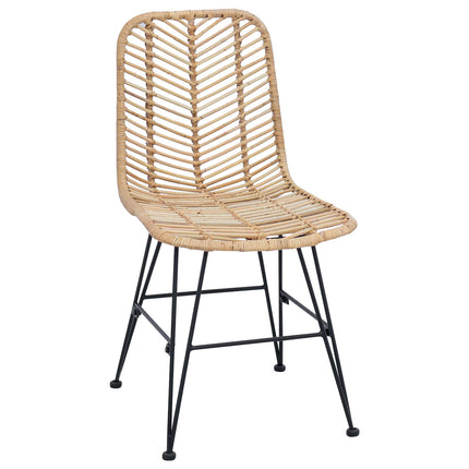 Eetkamerstoel 2 Pcs Riet En Ijzer 44,5 X 54,5 X 85 Cm