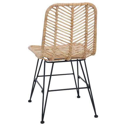 Eetkamerstoel 2 Pcs Riet En Ijzer 44,5 X 54,5 X 85 Cm