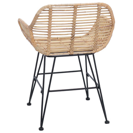 Eetkamerstoel 2 Pcs Riet En Ijzer 55 X 50 X 74 Cm