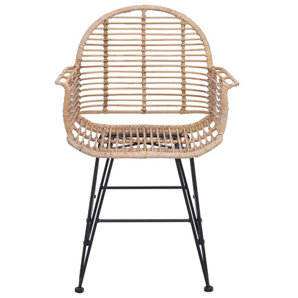 Eetkamerstoel 2 Pcs Riet En Ijzer 57 X 55 X 85 Cm
