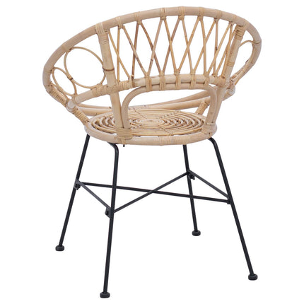 Eetkamerstoel 2 Pcs Riet En Ijzer 54 X 65 X 82 Cm