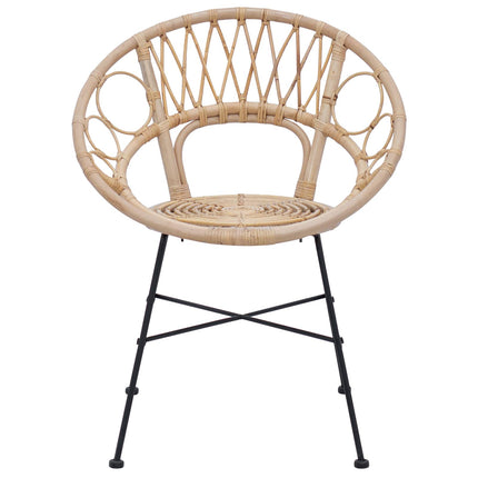 Eetkamerstoel 2 Pcs Riet En Ijzer 54 X 65 X 82 Cm