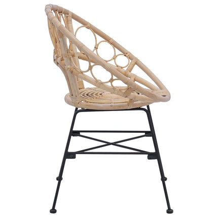 Eetkamerstoel 2 Pcs Riet En Ijzer 54 X 65 X 82 Cm