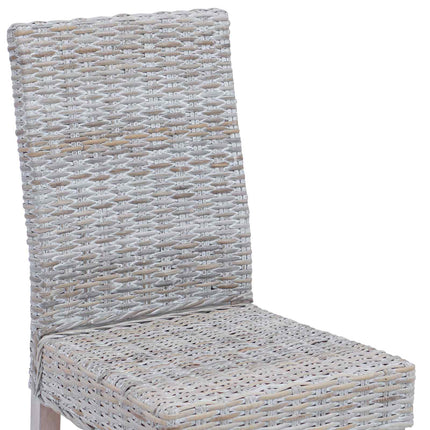Eetkamerstoel 2 Pcs Kubu Rattan En Massief Mahoniehout