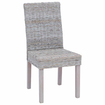Eetkamerstoel 2 Pcs Kubu Rattan En Massief Mahoniehout
