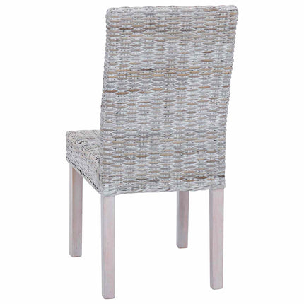 Eetkamerstoel 2 Pcs Kubu Rattan En Massief Mahoniehout