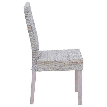 Eetkamerstoel 2 Pcs Kubu Rattan En Massief Mahoniehout