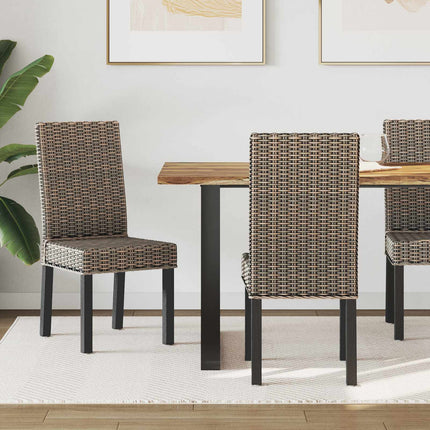 Eetkamerstoel 2 Pcs Kubu Rattan En Massief Mahoniehout