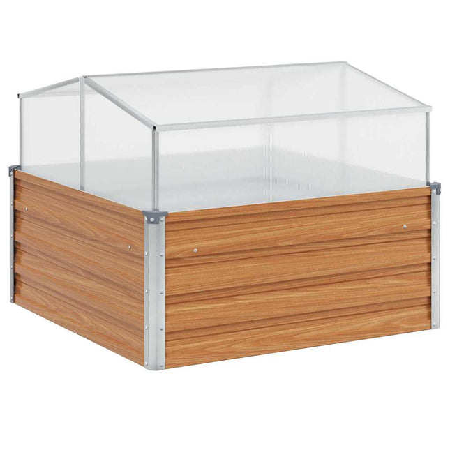 Tuinplanter Met Kas Licht Bruin 100 X 100 X 77 Cm