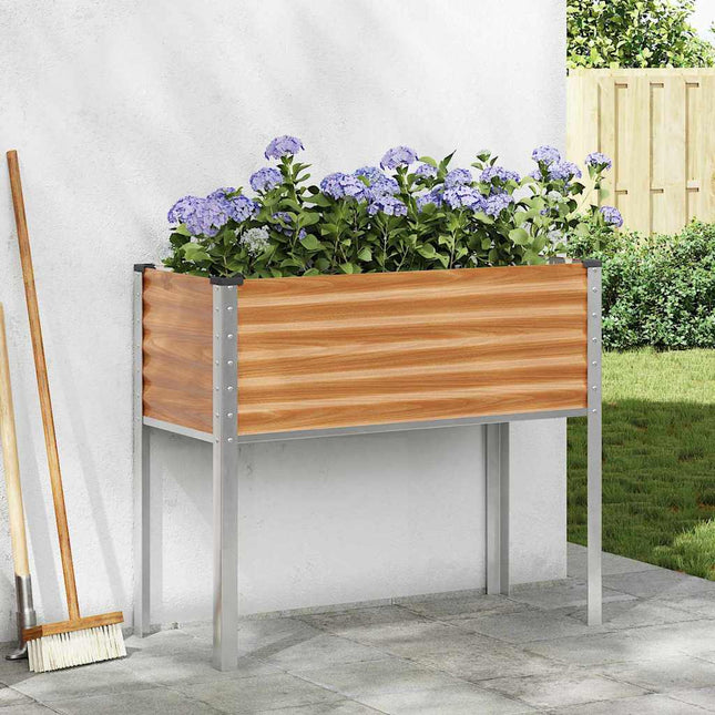 Tuin Bloempot Licht Bruin Gegalvaniseerd Staal