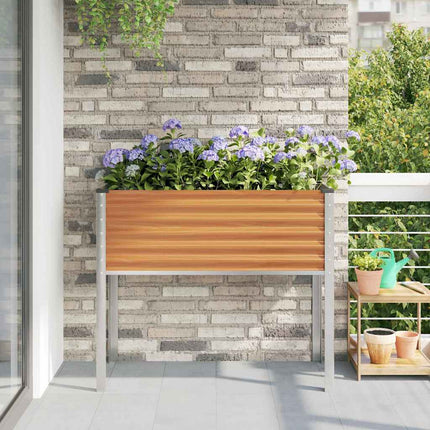 Tuin Bloempot Licht Bruin Gegalvaniseerd Staal