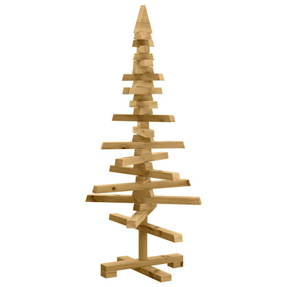 Houten kerstboom met standaard Bruin 90 cm Massief grenenhout
