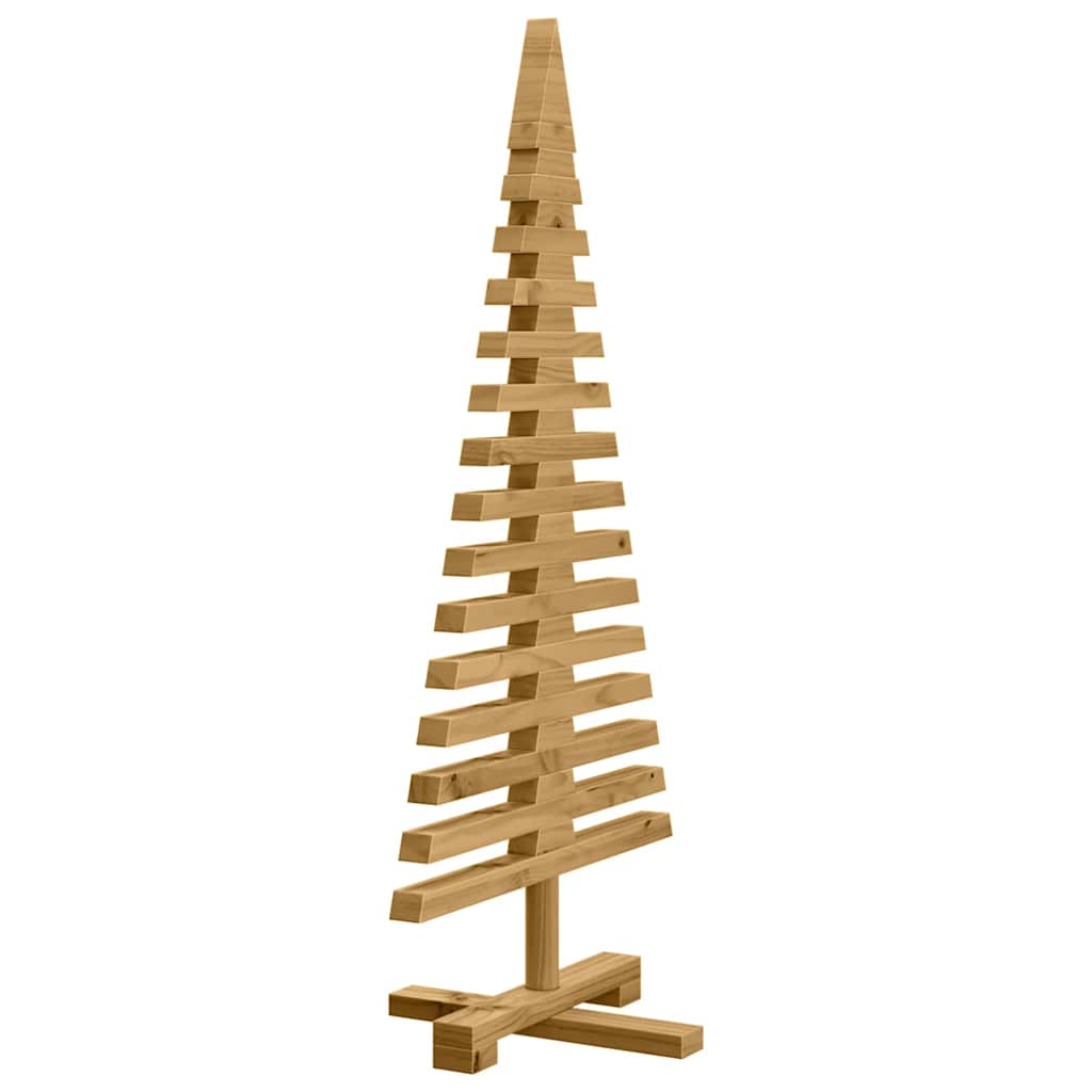 Houten kerstboom met standaard Bruin 90 cm Massief grenenhout
