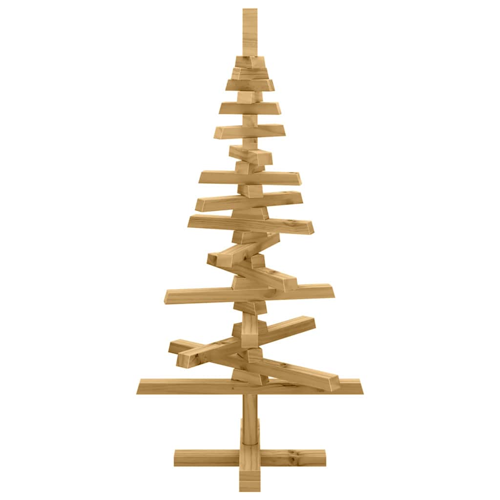 Houten kerstboom met standaard Bruin 90 cm Massief grenenhout